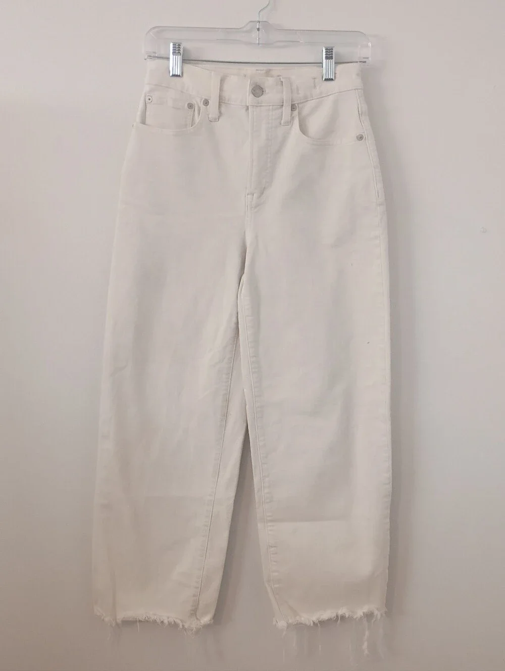 Madewell The Perfect Vintage Wide Leg Crop Jeans Off White